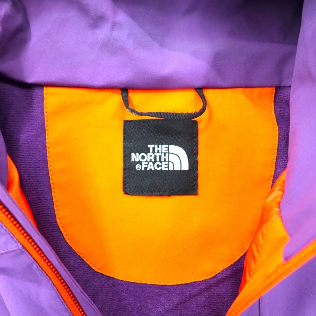 THE NORTH FACE Soft Shell Parka M Purple Orange Nylon HYVENT Waterproof Breathable Logo Embroidery Waterproof Zip