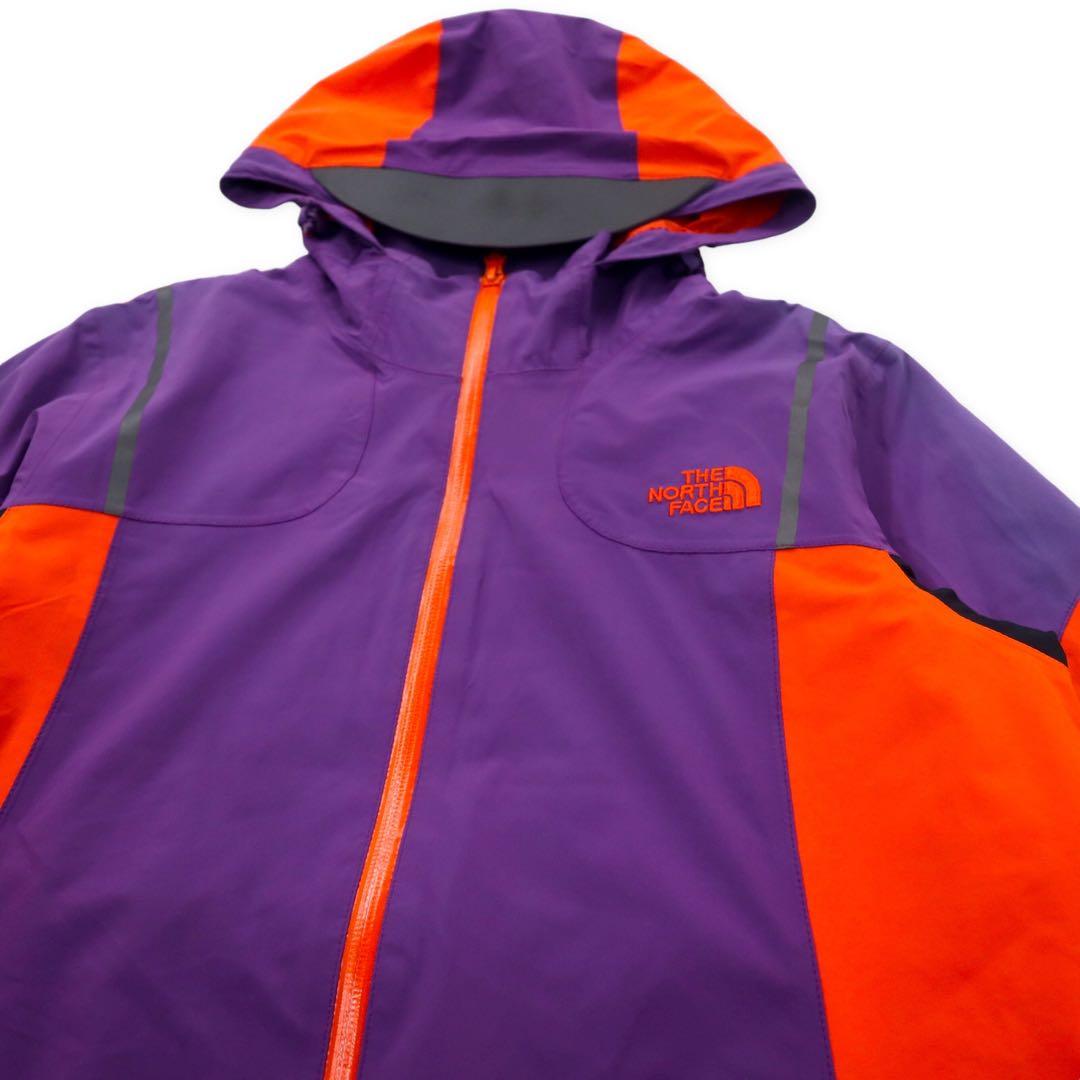 THE NORTH FACE Soft Shell Parka M Purple Orange Nylon HYVENT Waterproof Breathable Logo Embroidery Waterproof Zip