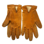HERMES Made in France Chaine d'Ancre Leather Gloves Gloves 6 1/2 Beige