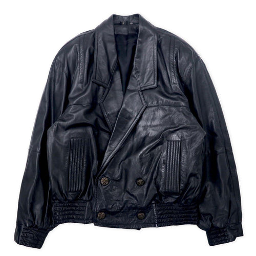 ALZAMENDI HOMBRE Collar Fur Double Leather Jacket XL Black Fur Detachable