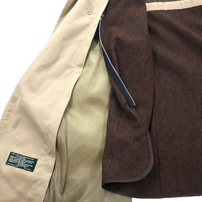 LAUREN RALPH LAUREN Trench Coat 38S Beige Cotton Nylon Removable Liner