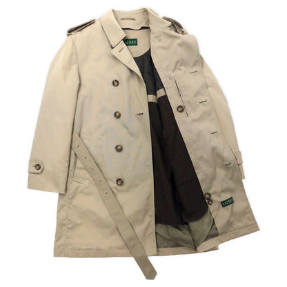 LAUREN RALPH LAUREN Trench Coat 38S Beige Cotton Nylon Removable Liner
