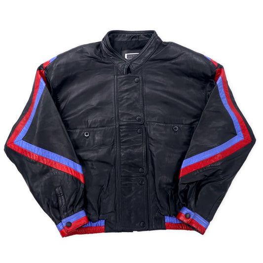 GARO レーシング レザージャケット ライダース FREE ブラック 羊革 シープレザー