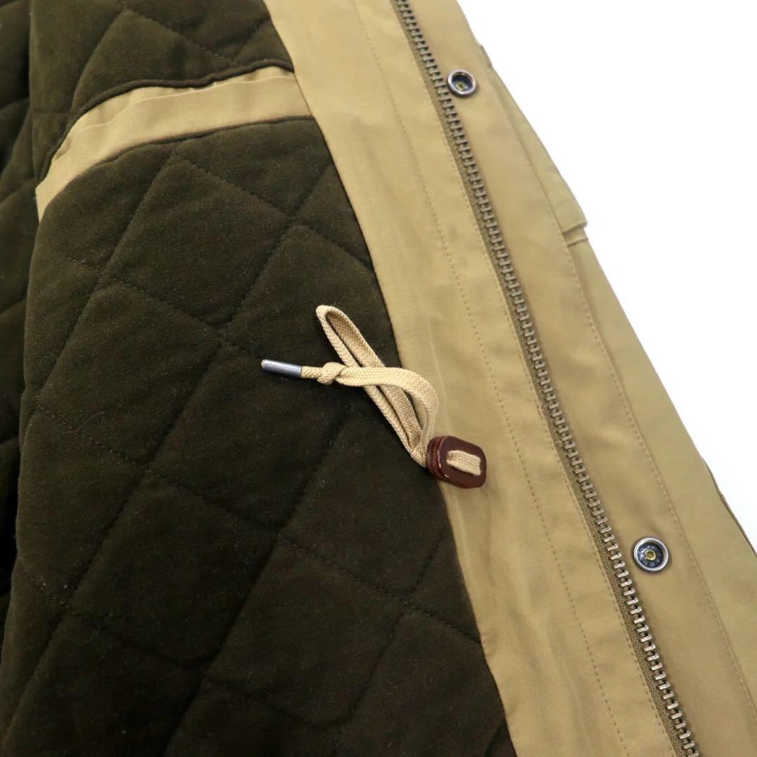 Polo by Ralph Lauren フィールドジャケット 3L ベージュ コットン ナイロン キルティングライナー ドローコード