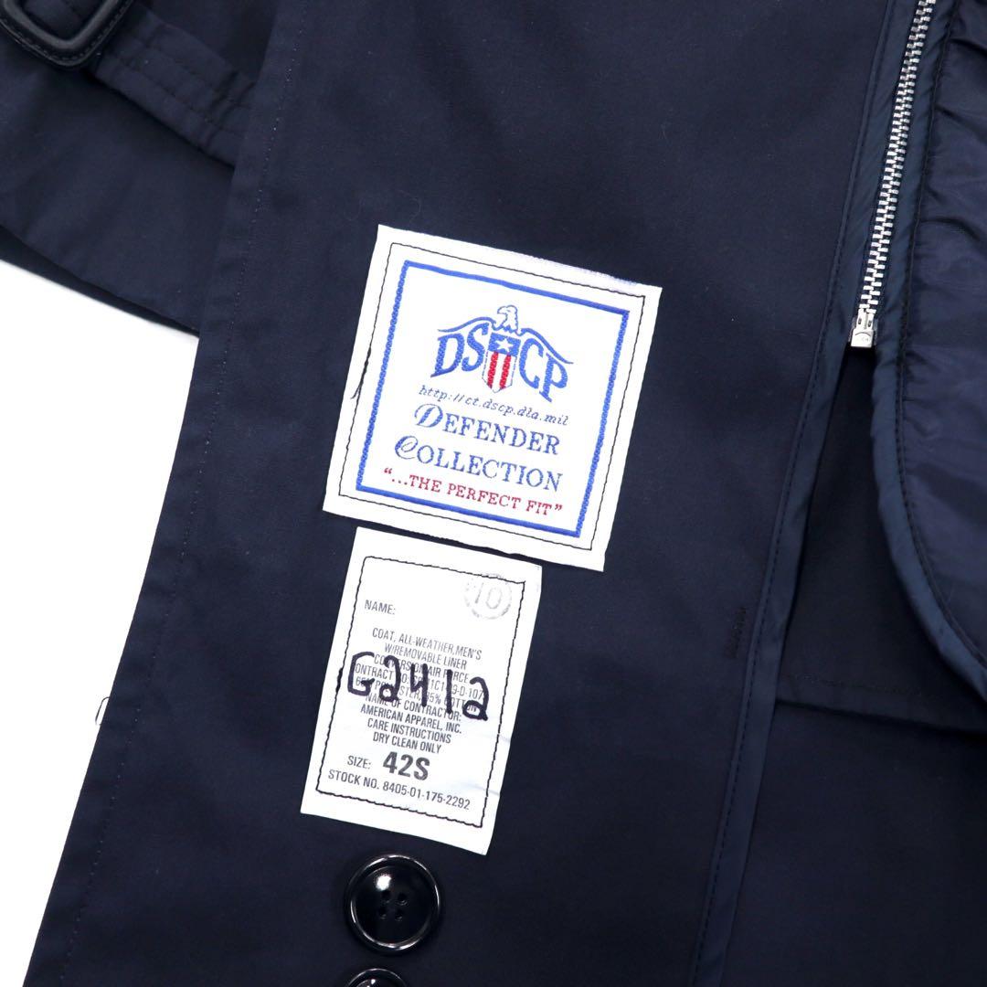 US NAVY 米軍 オールウェザーコート トレンチコート 42S ネイビー ポリエステル コットン ライナー着脱式 ミリタリー 8405-01-175-2292 DSCP DEFENDER COLLECTION