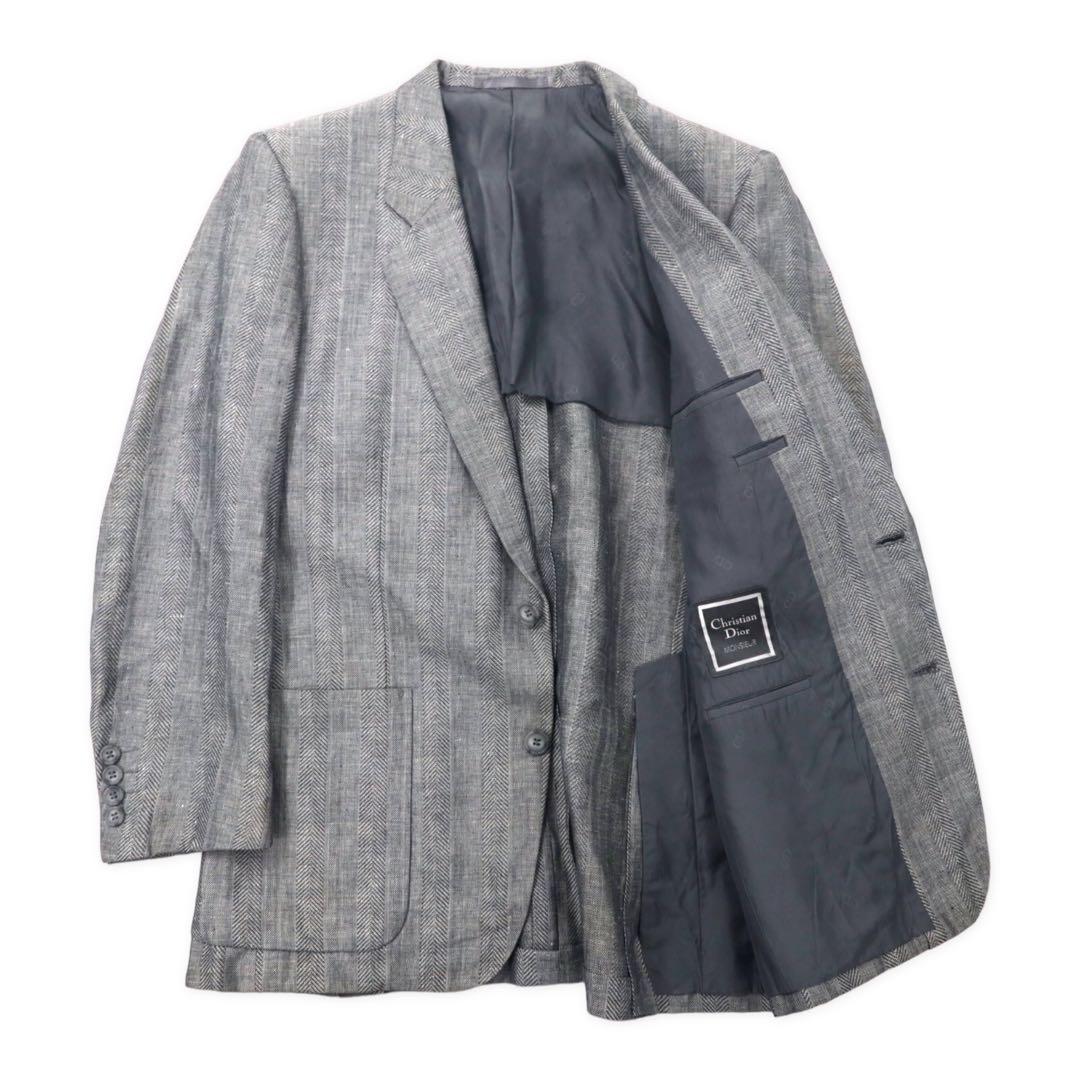 Christian Dior MONSIEUR Linen 2B Tailored Jacket M Gray Cotton Old