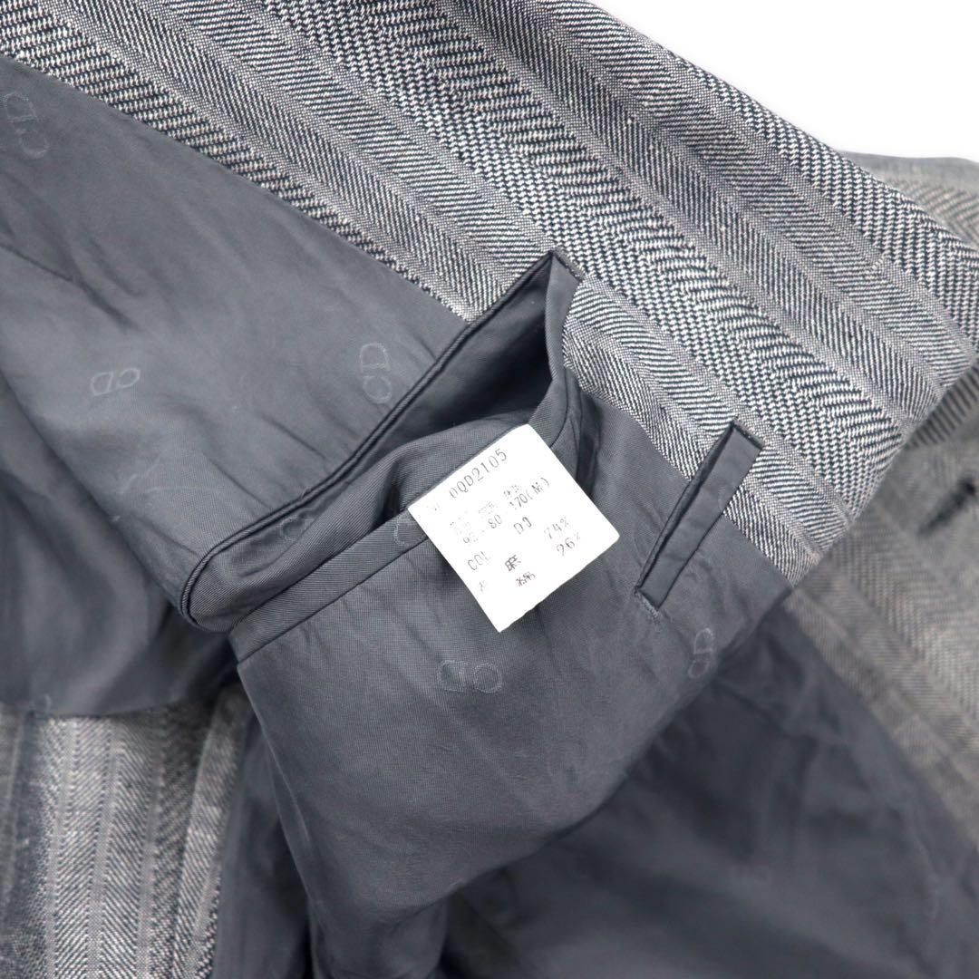 Christian Dior MONSIEUR Linen 2B Tailored Jacket M Gray Cotton Old