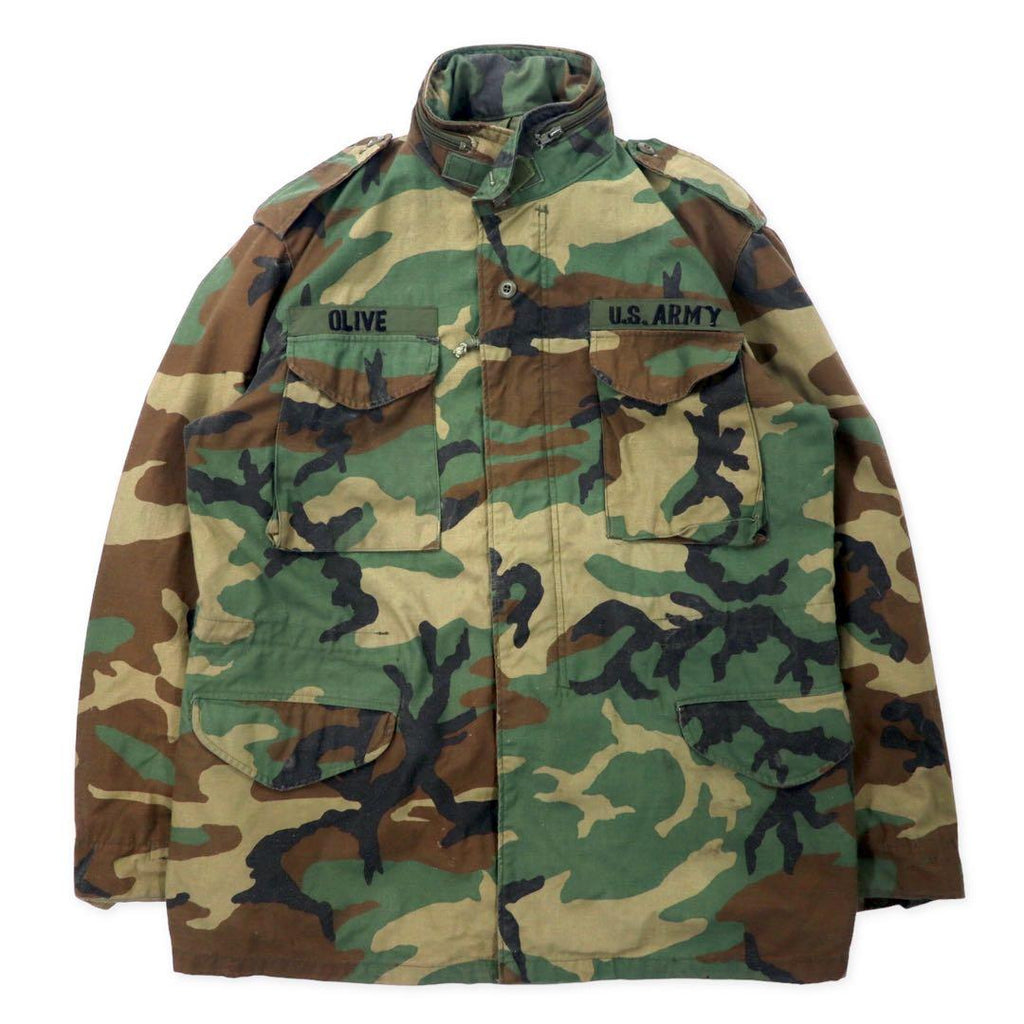 US ARMY 90年代 M-46 フィールドジャケット L カーキ ウッドランドカモ コットン フード収納式 ミリタリー 8415-01-099-7839 GOLDEN MFG, CO.