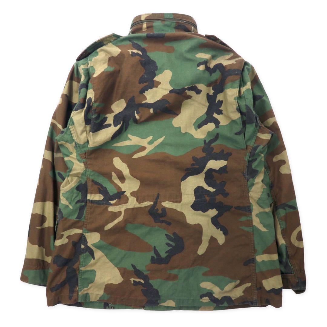 US ARMY 90's M-46 Field Jacket L Khaki Woodland Camo Cotton Hood Retractable Military 8415-01-099-7839 GOLDEN MFG, CO.