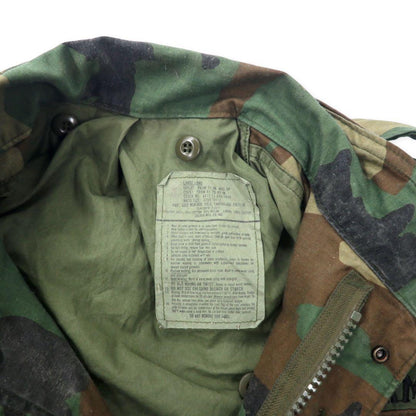 US ARMY 90's M-46 Field Jacket L Khaki Woodland Camo Cotton Hood Retractable Military 8415-01-099-7839 GOLDEN MFG, CO.