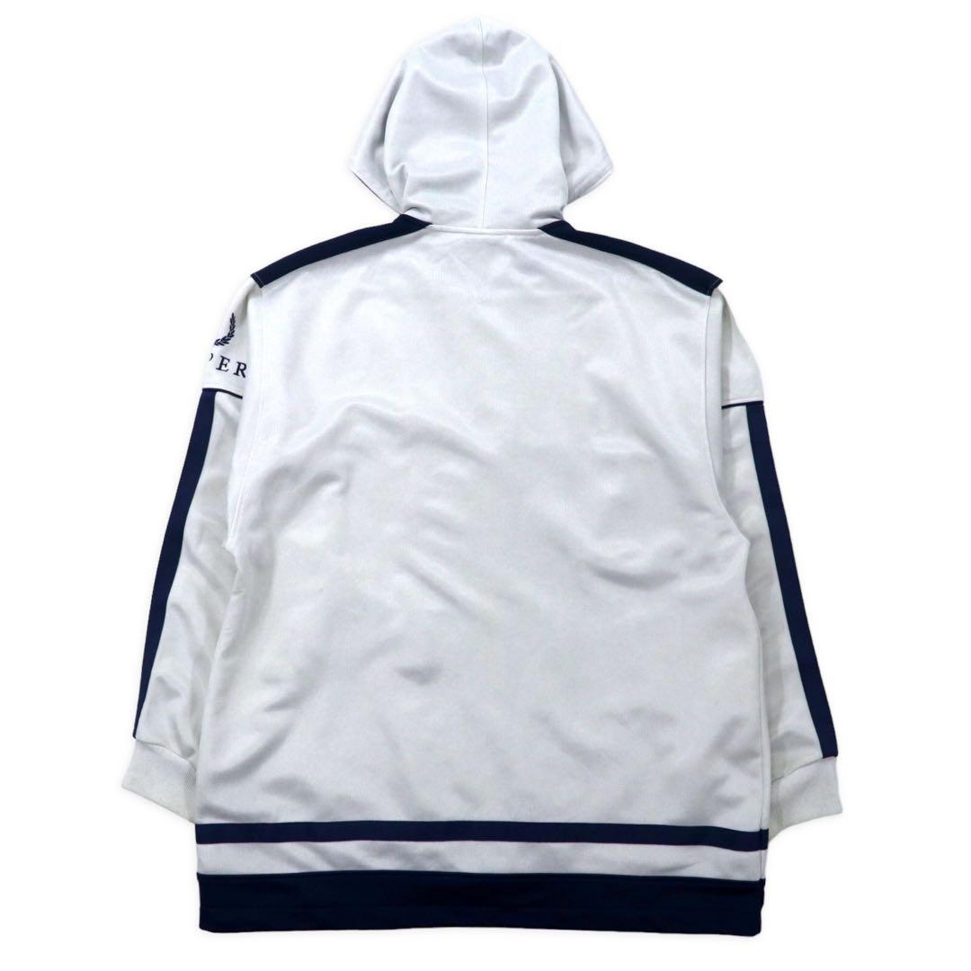 FRED PERRY 80's Track Jacket Jersey XL White Polyester Logo Embroidery Big Size Made in Japan