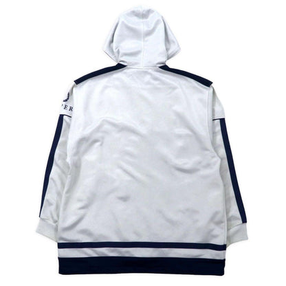 FRED PERRY 80's Track Jacket Jersey XL White Polyester Logo Embroidery Big Size Made in Japan