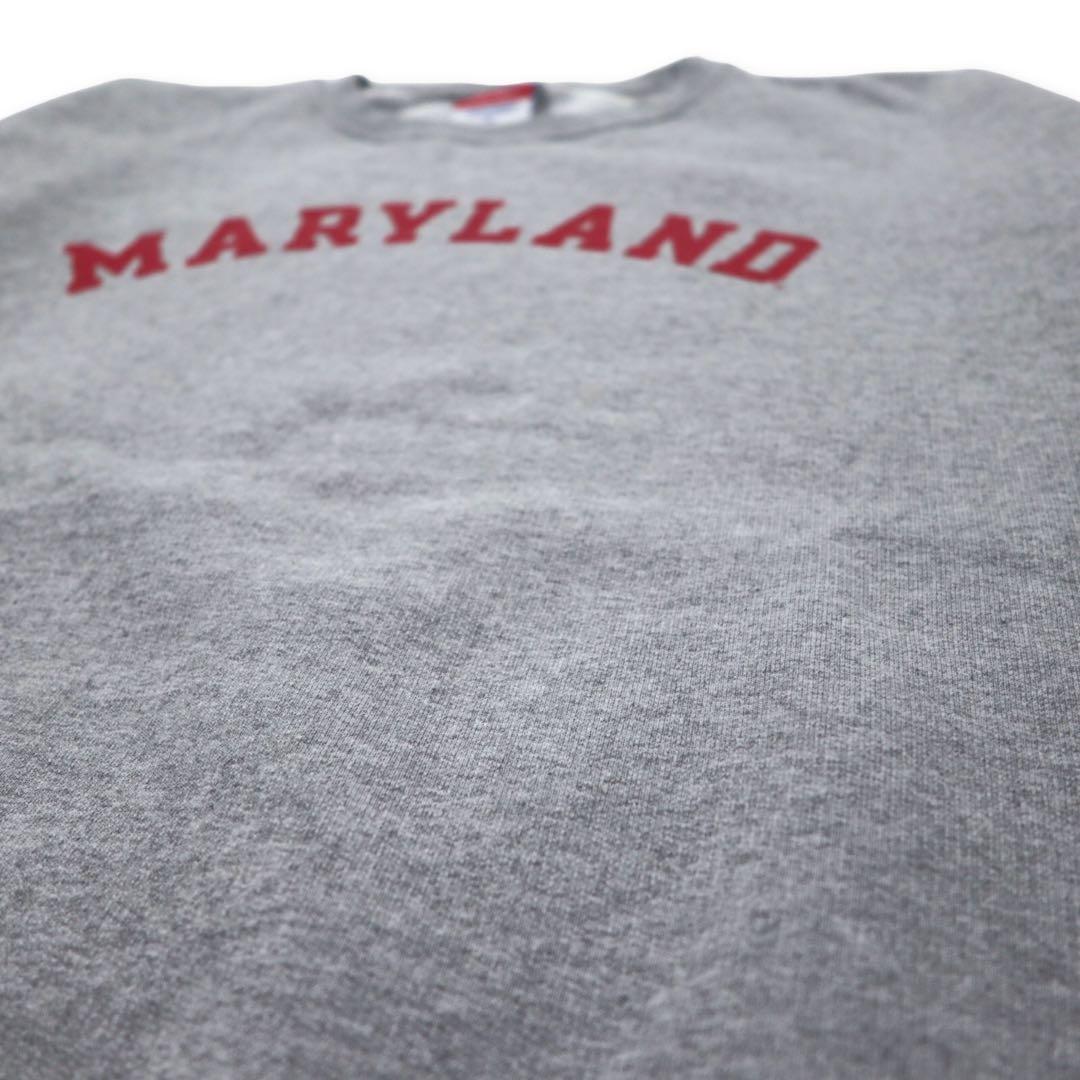 Champion 90's College Print Sweatshirt XL Gray Cotton MARYLAND Big Size Made in Honduras