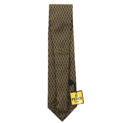 FENDI ネクタイ ブルー シルク 総柄 ズッキーノ オールド イタリア製 未使用品