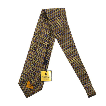 FENDI ネクタイ ブルー シルク 総柄 ズッキーノ オールド イタリア製 未使用品