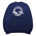 JERZEES Made in USA 90's Printed Sweatshirt XL Navy Cotton Brushed Back BAY COUNTY FLORIDA