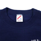 JERZEES Made in USA 90's Printed Sweatshirt XL Navy Cotton Brushed Back BAY COUNTY FLORIDA