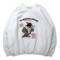 ACME CLOTHING × Warner Bros. 90's Looney Tunes Character Embroidery Sweatshirt L White Cotton LOONEY TUNES