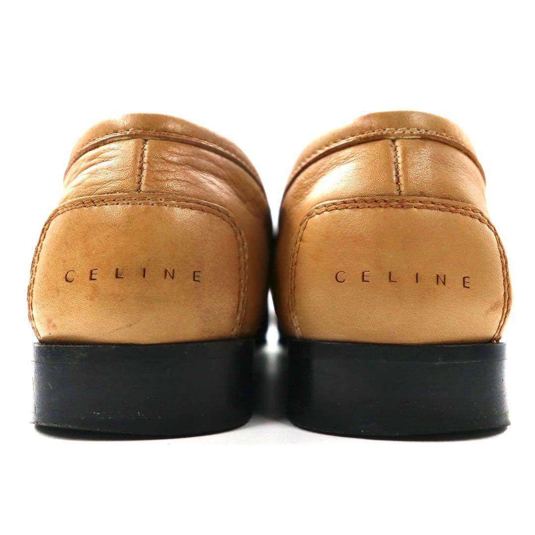 CELINE スリッポン ローファー 22cm ベージュ レザー イタリア製
