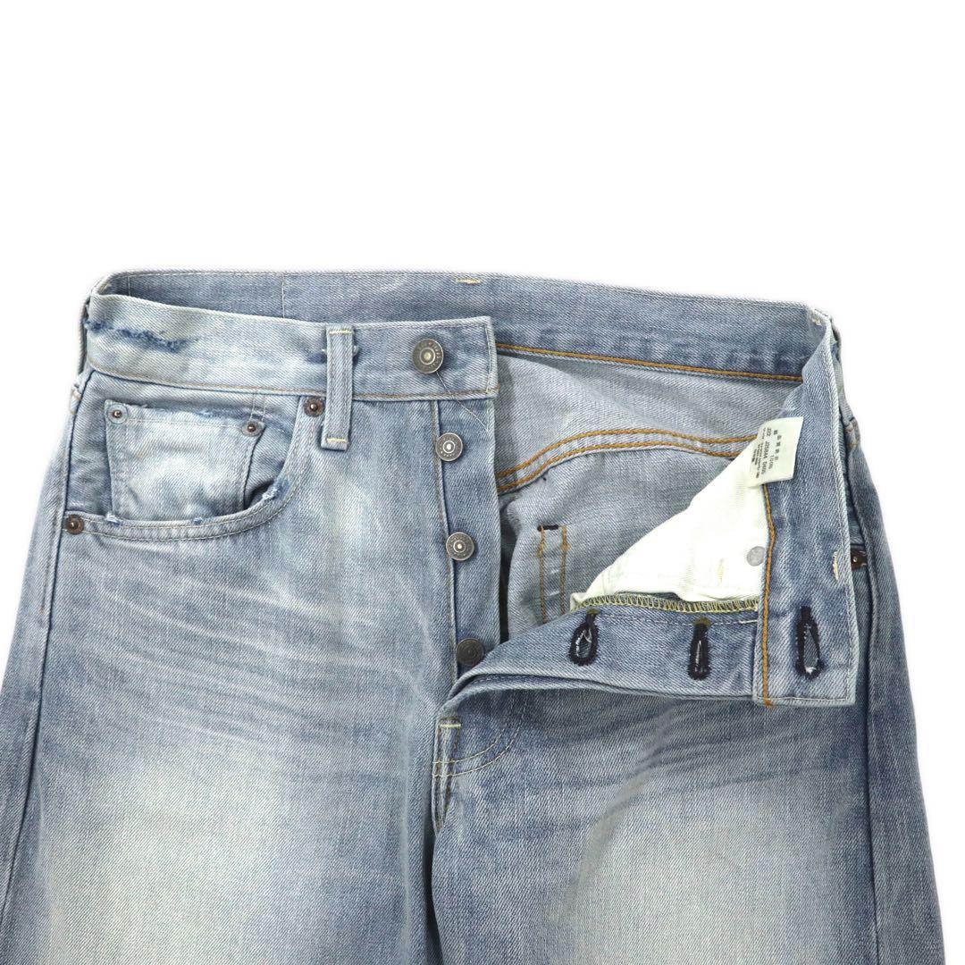 LVC ( LEVI'S VINTAGE CLOTHING ) 1966年復刻 501 デニムパンツ 30 ブルー アイスウォッシュ ビッグE カットオフ セルビッヂ 66501 日本製