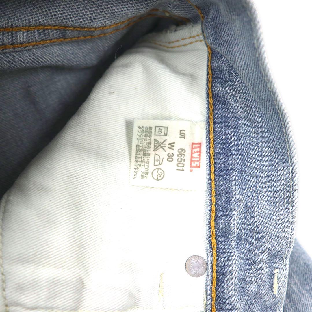 LVC ( LEVI'S VINTAGE CLOTHING ) 1966年復刻 501 デニムパンツ 30 ブルー アイスウォッシュ ビッグE カットオフ セルビッヂ 66501 日本製