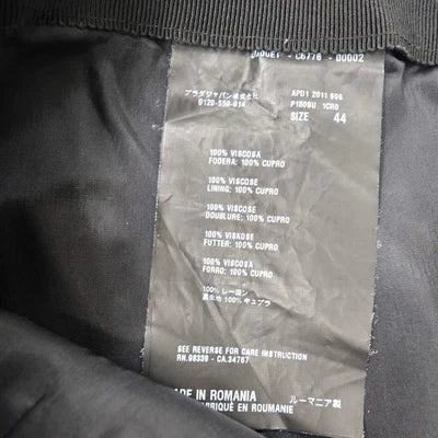 PRADA タイトスカート 44 ブラック スリット レーヨン P1809U 1CRO ルーマニア製