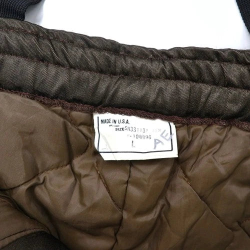 Uniform Unlimited Flight Pants Overalls L Khaki Nylon Quilted Liner with Suspenders Bar TALON IDEAL Zip 60's Made in USA