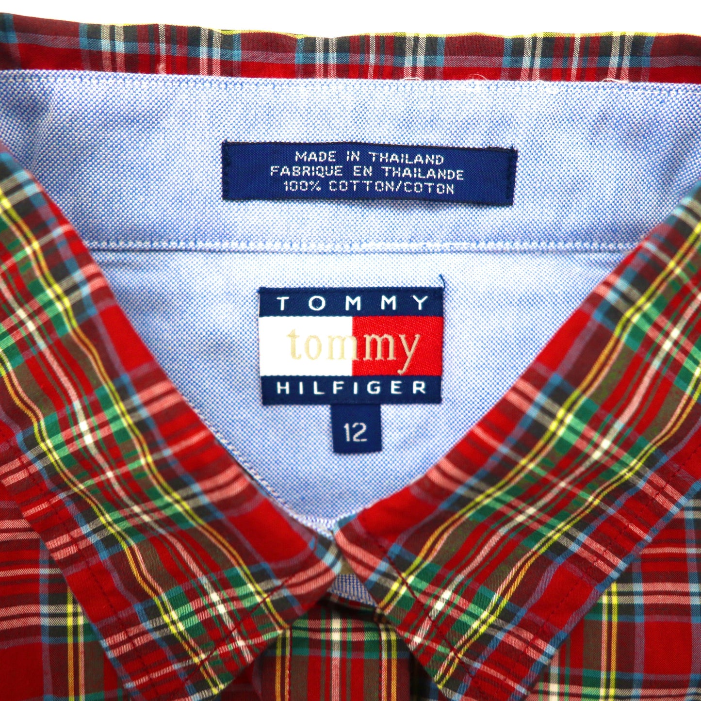 TOMMY HILFIGER シャツ 12 レッド コットン チェック