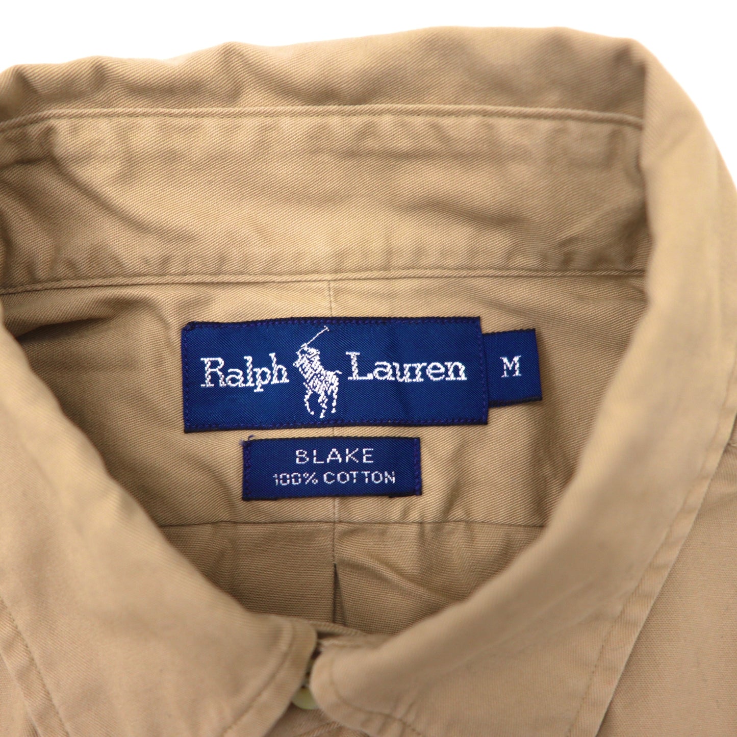 Ralph Lauren ボタンダウンシャツ M ベージュ スモールポニー 刺繍 ビッグサイズ