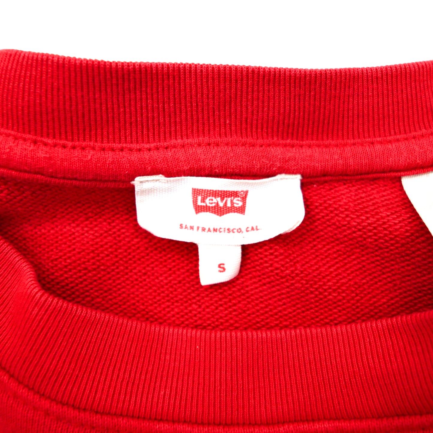 Levi's クルーネックスウェット S レッド コットン 袖刺繍 ハイビスカス