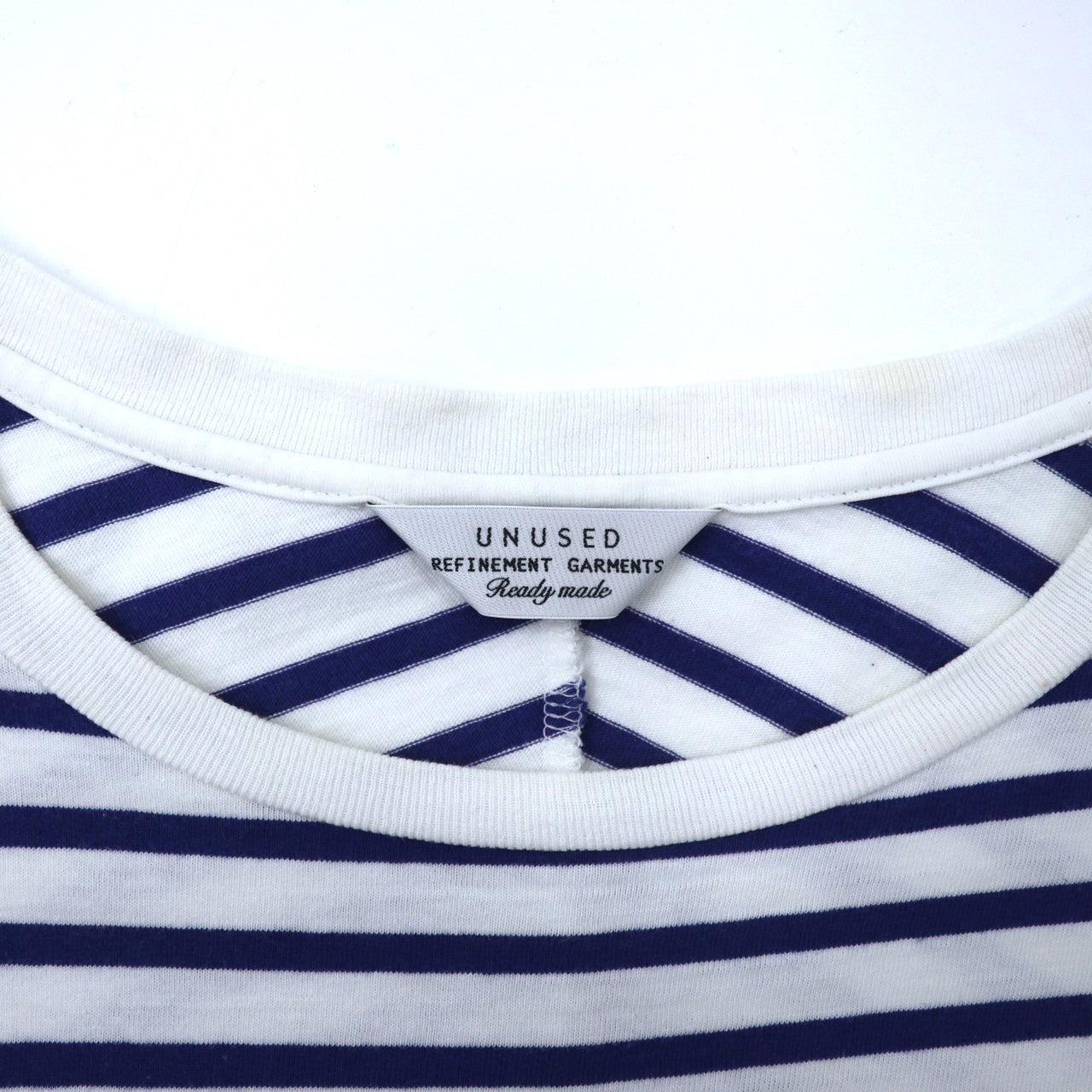 UNUSED ボーダーTシャツ 3 ブルー コットン ビッグサイズ 日本製
