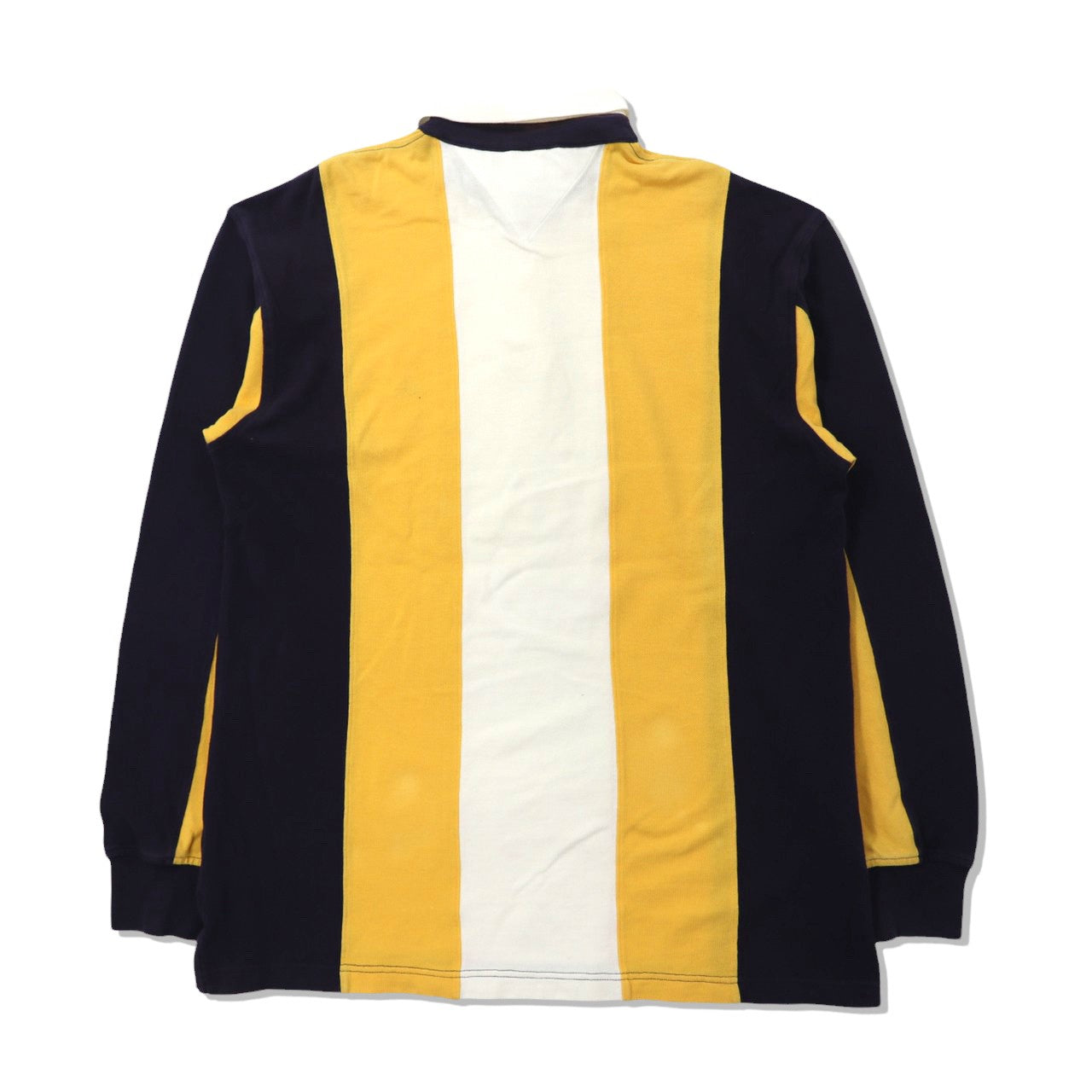 TOMMY HILFIGER RUGBY SHIRT L Yellow Navy Cotton 90s – 日本然リトテ