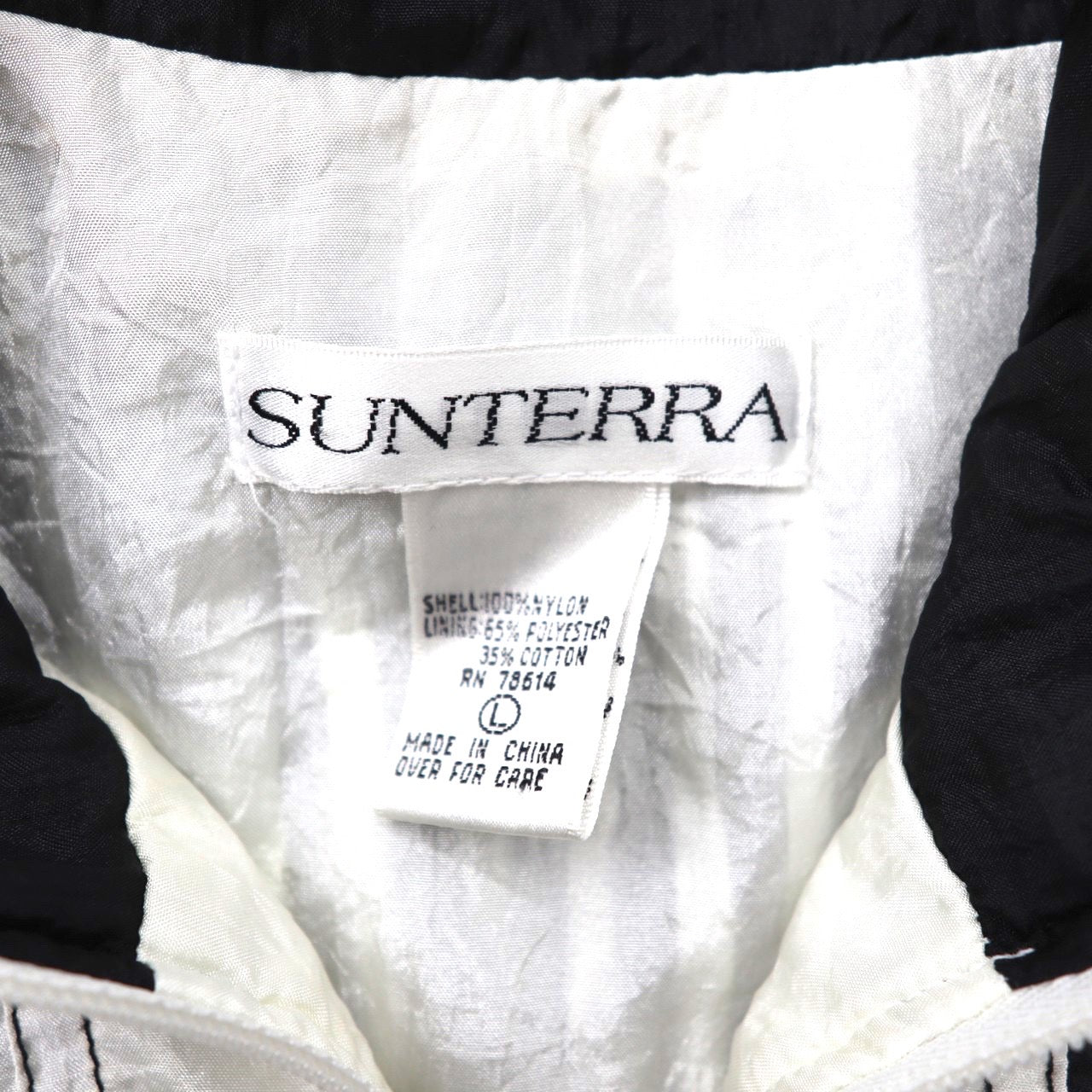 SUNTERRA ナイロンジャケット L ホワイト 総柄 ビッグサイズ  90年代