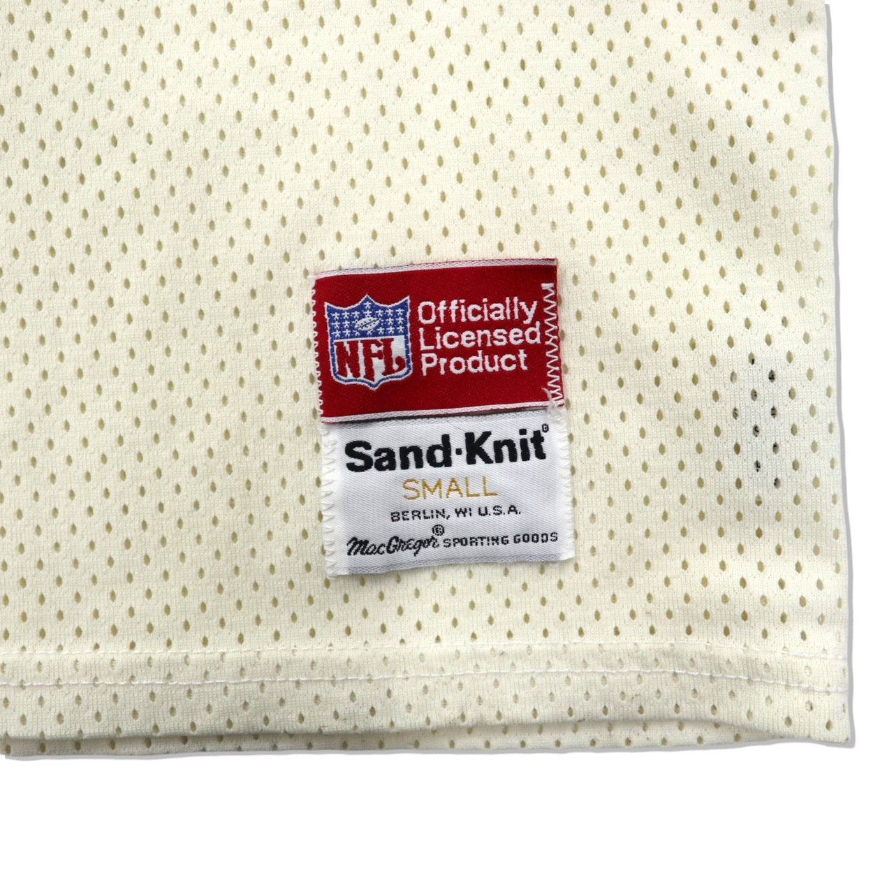 Sand Knit × NFL フットボールTシャツ ゲームシャツ S ホワイト ナイロン メッシュ 90年代