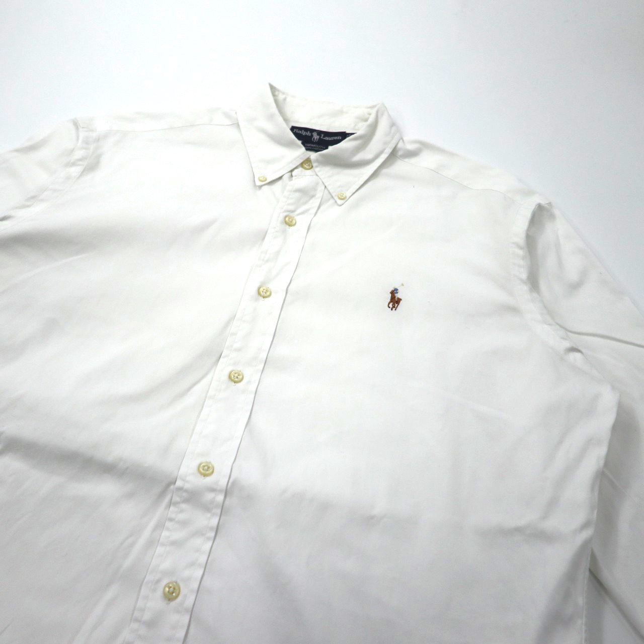 Ralph Lauren ボタンダウンシャツ 41 ホワイト コットン YARMOUTH スモールポニー刺繍