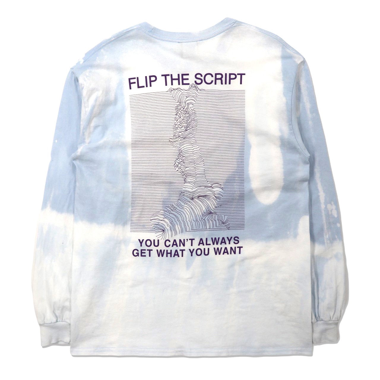 Flip The Script タイダイロングスリーブTシャツ L ブルー コットン バックロゴプリント