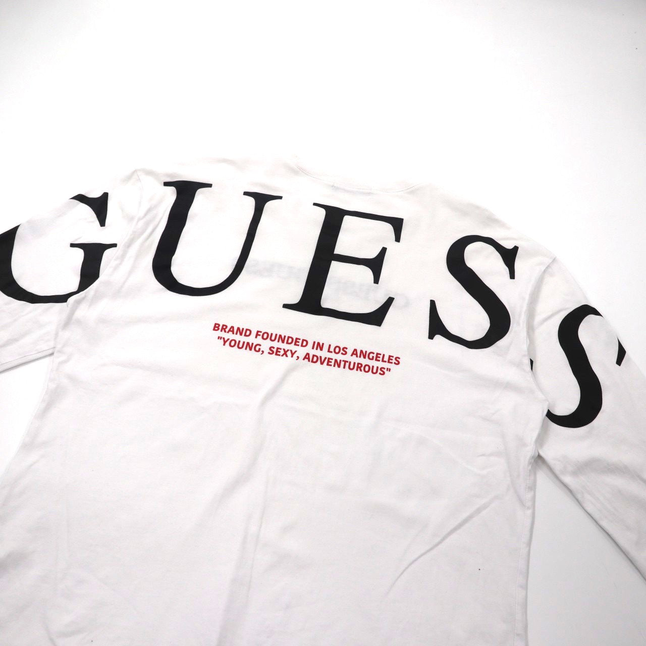 GUESS ロングスリーブTシャツ L ホワイト コットン ロゴ刺繍 – 日本然