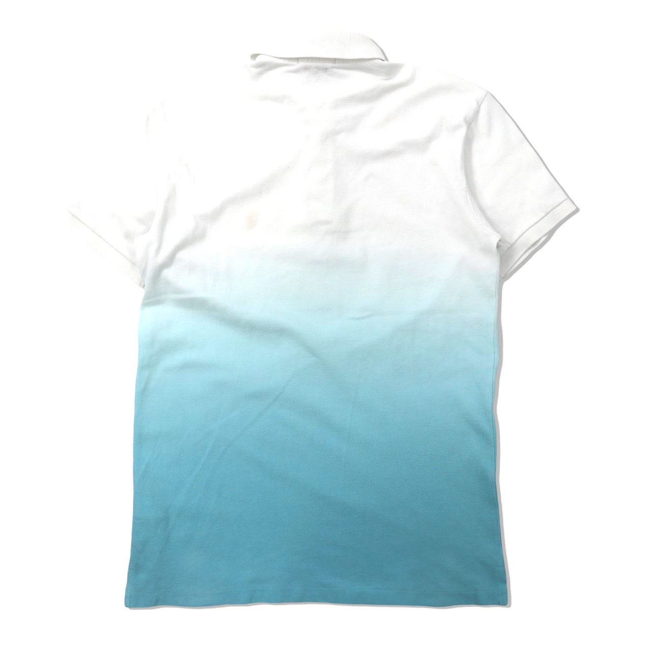POLO RALPH  LAUREN ポロシャツ S ホワイト グラデーションカラー コットン CUSTOM FIT スモールポニー刺繍