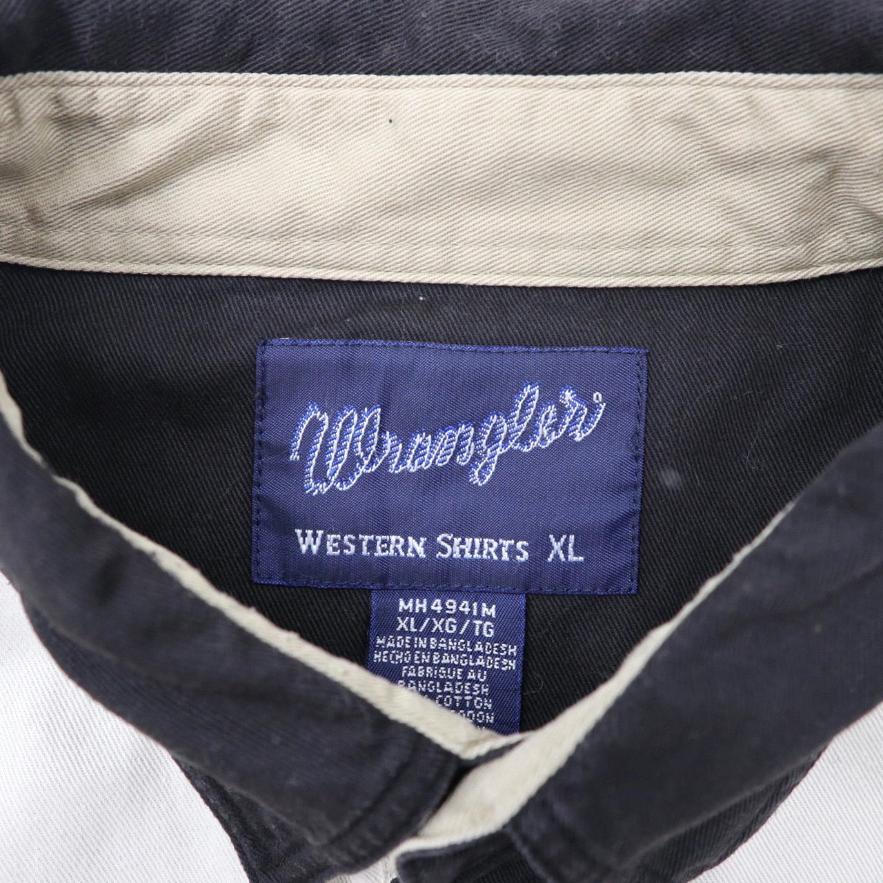 WRANGLER ウエスタンシャツ XL ベージュ コットン ビッグサイズ 80年代