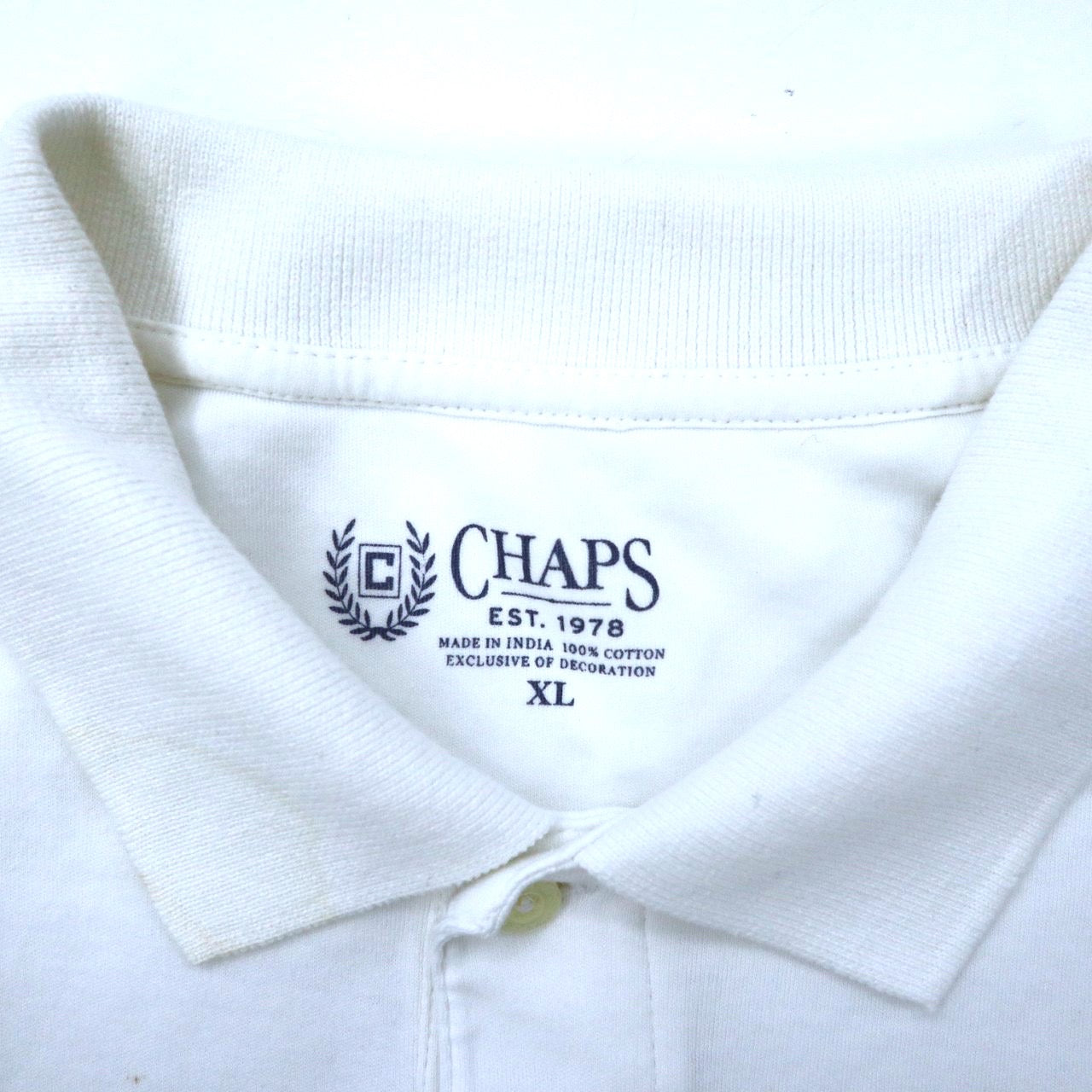 CHAPS ビッグサイズ ポロシャツ XL ホワイト コットン ワンポイントロゴ刺繍