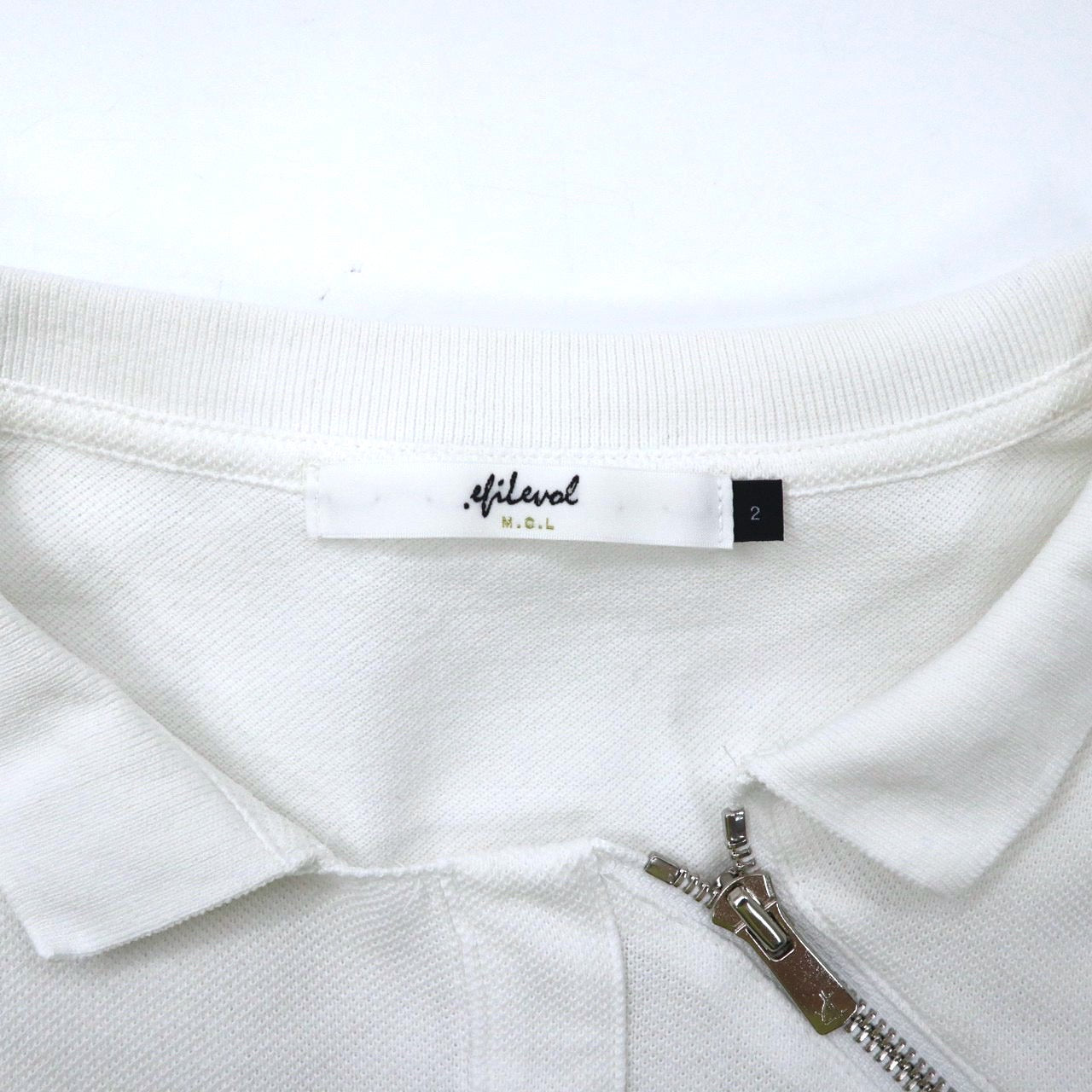 .efilevol ジッパーポロシャツ 2 ホワイト コットン Zipper Polo Shirt efiDG-CS04u 日本製