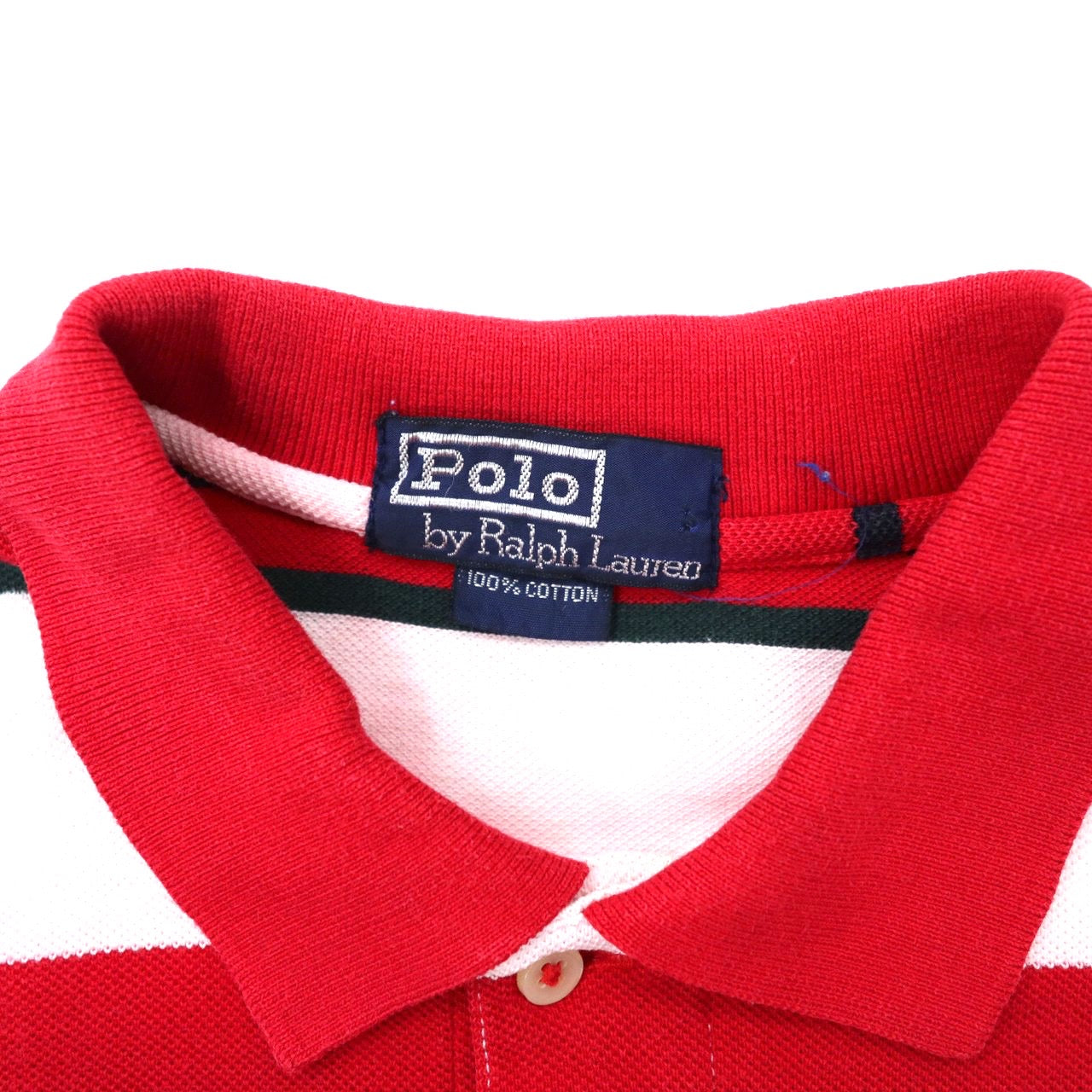 Polo by Ralph Lauren ボーダーポロシャツ L レッド コットン スモールポニー刺繍