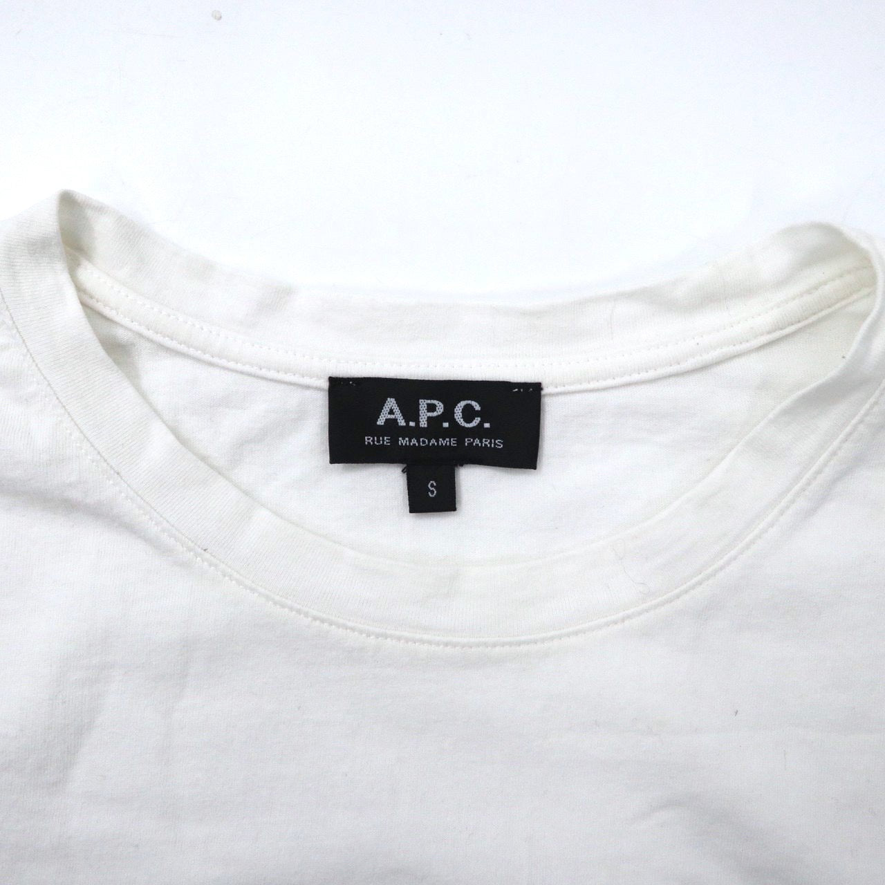 A.P.C. ロゴプリントTシャツ S ホワイト コットン T-SHIRTS APC DENIM 日本製