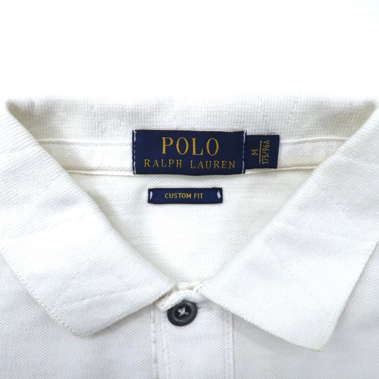 POLO RALPH LAUREN ポロシャツ M ホワイト ボーダー コットン ビッグポニー刺繍 YACHT CLUB