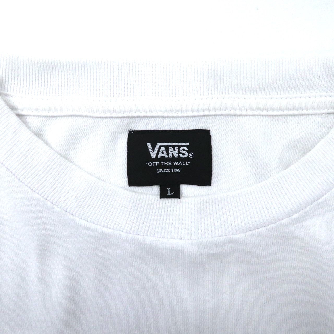 VANS ロングスリーブTシャツ L ホワイト コットン ロゴプリント 袖ロゴ Gradation L/S T-Shirts VA17FW-MT03