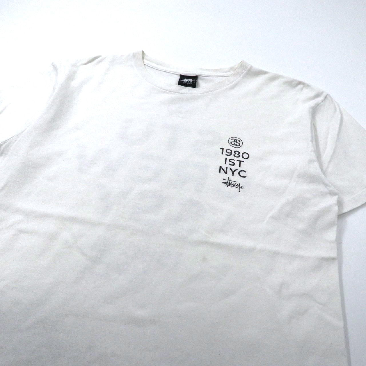 Stussy ロゴプリントTシャツ M ホワイト コットン シャネルロゴ 両面プリント 1980 IST NYC TEE 90年代 メキシコ製