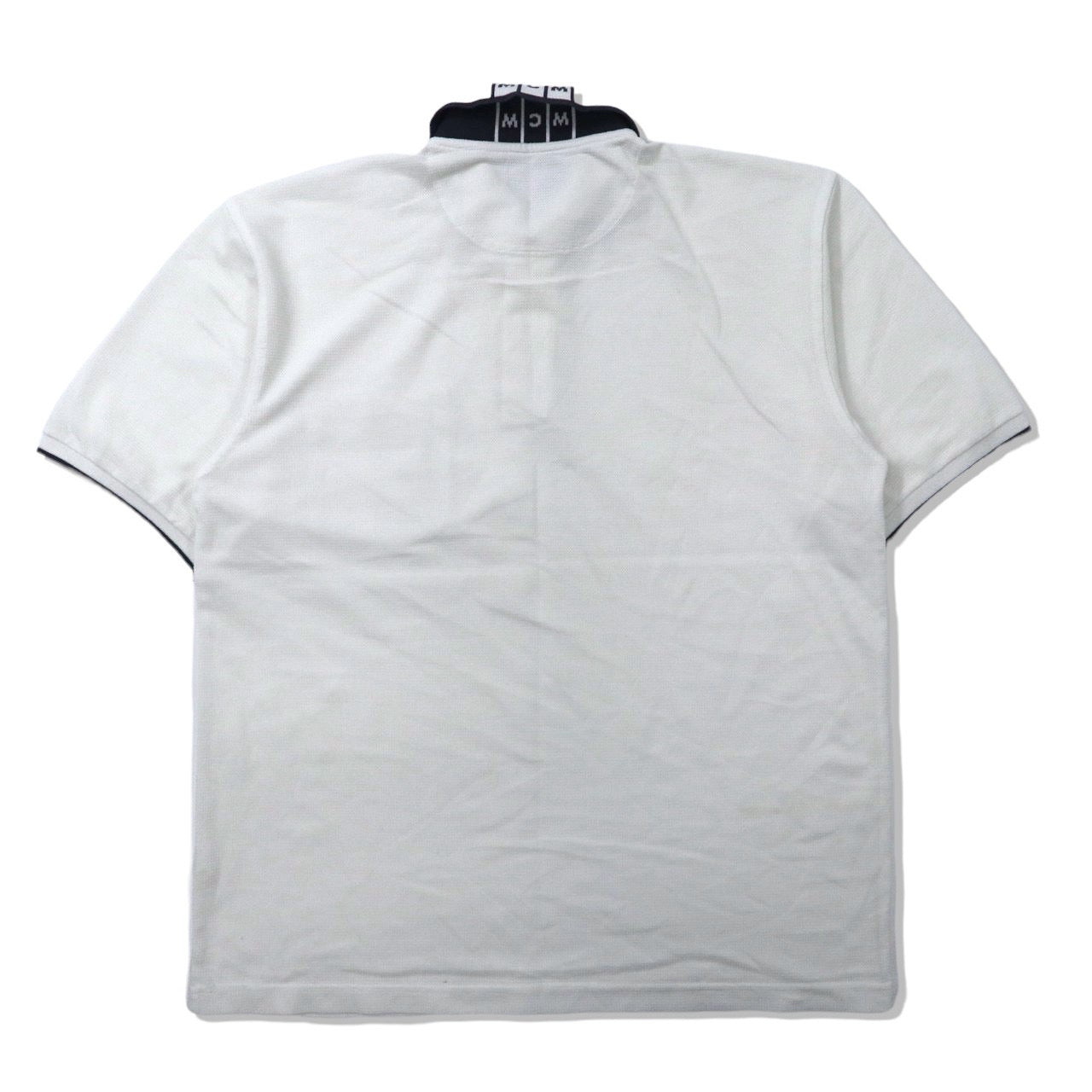 MCM ポロシャツ L ホワイト コットン ワンポイントロゴ オールド