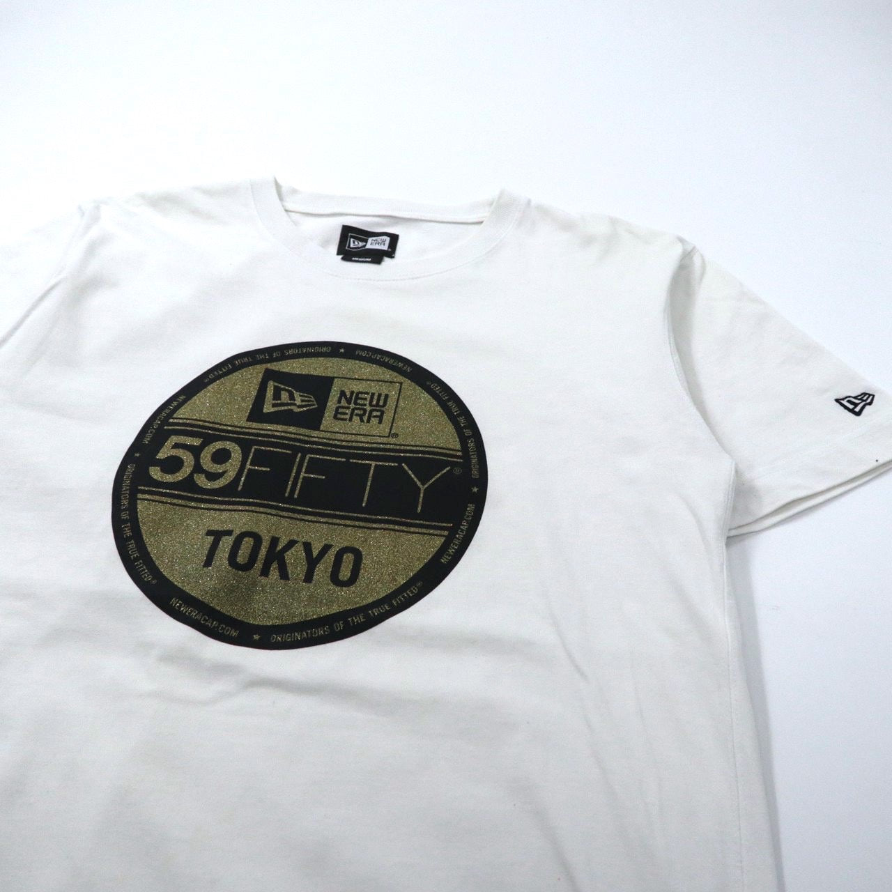 NEW ERA ステッカーロゴプリントTシャツ M ホワイト コットン TOKYO