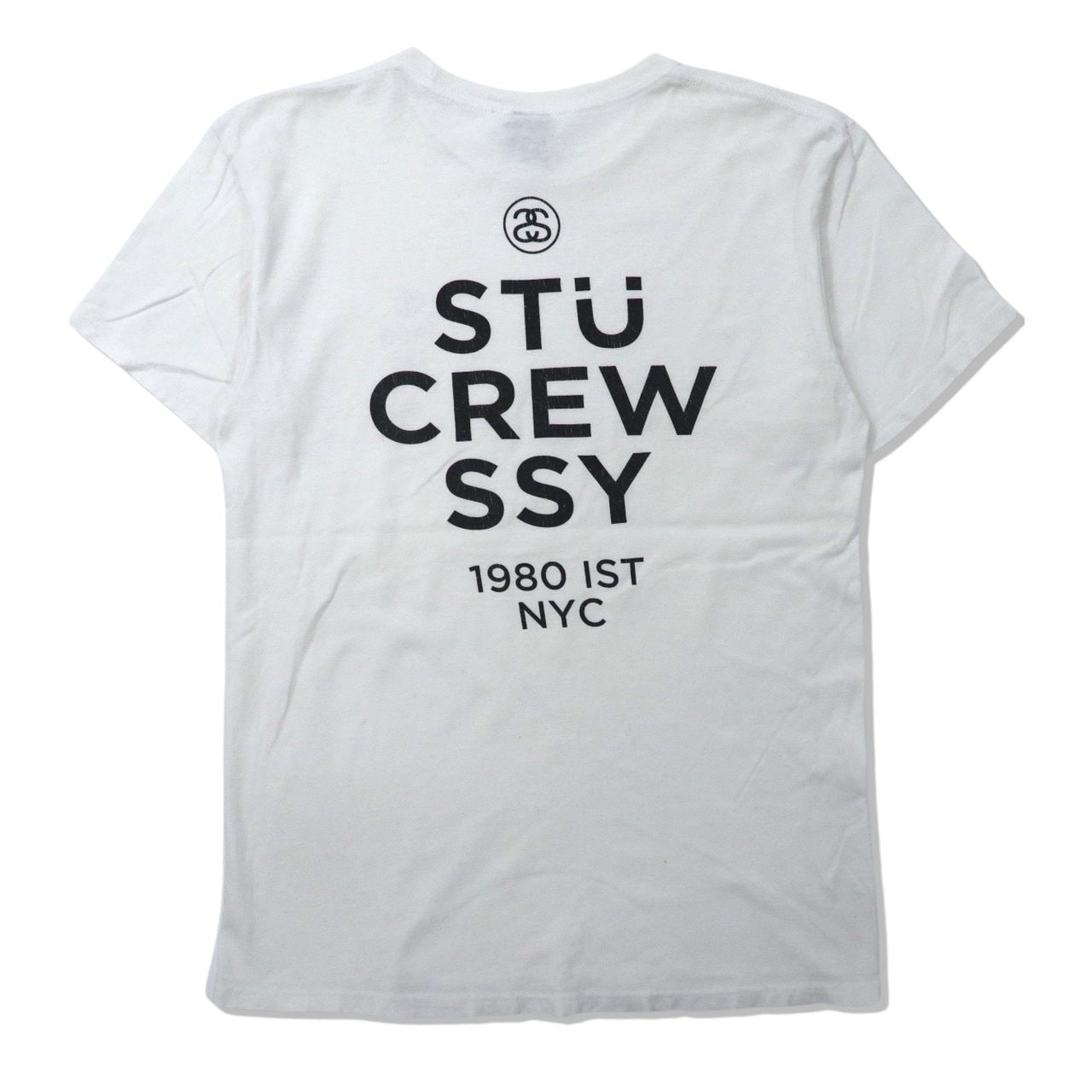 Stussy ロゴプリントTシャツ M ホワイト コットン シャネルロゴ 両面プリント 1980 IST NYC TEE 90年代 メキシコ製