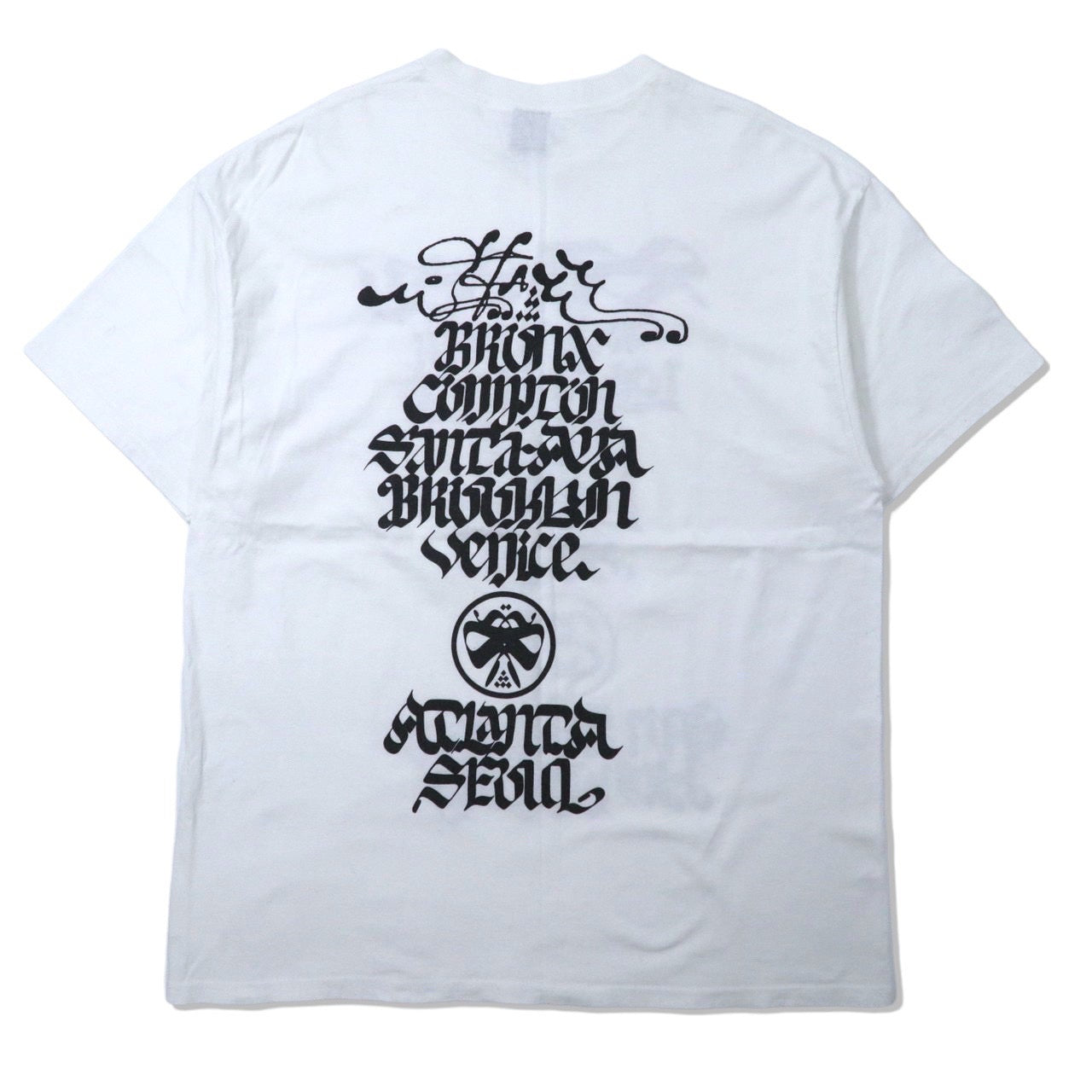 STUSSY Big Size Logo Tee T-Shirt XL White World Tour 2006 World Tour  GRAFFITI 41 Rostar Mexico Made